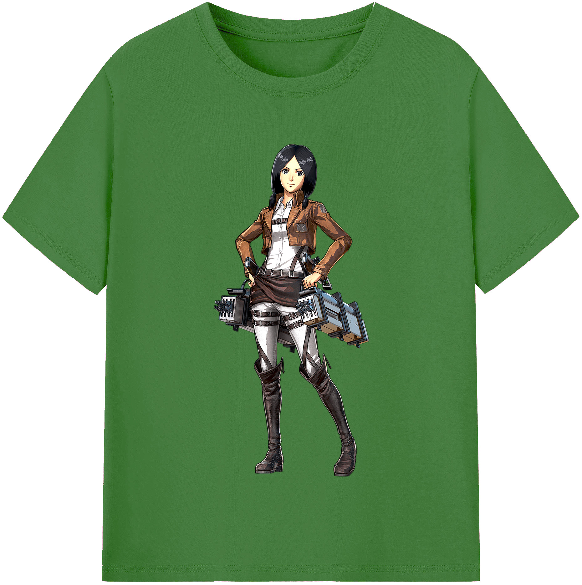 （画像用） 進撃の巨人 ミカサ·アッカーマン Attack on Titan Mikasa Ackerman レディースカジュアルプリントTシャツ（綿100％）